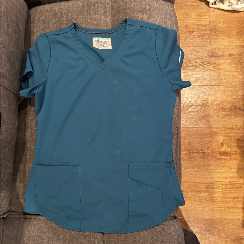 Teal Sketchers scrub top